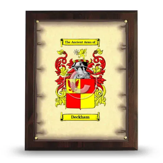Deckham Coat of Arms Plaque