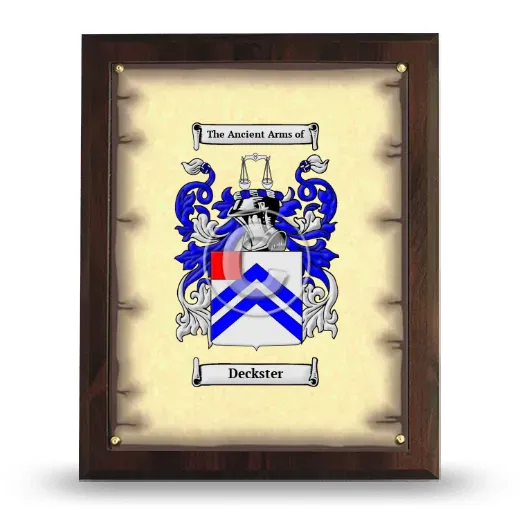 Deckster Coat of Arms Plaque