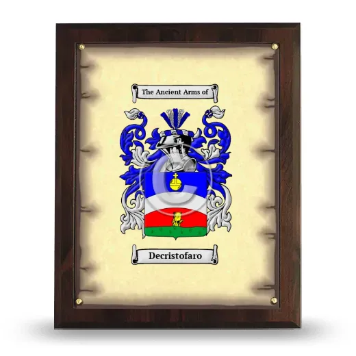 Decristofaro Coat of Arms Plaque