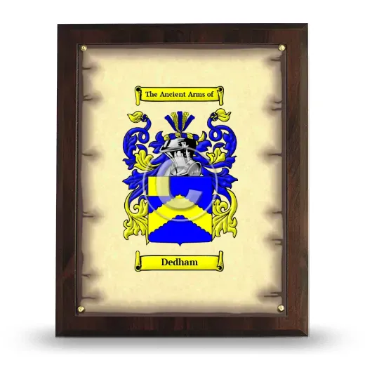 Dedham Coat of Arms Plaque