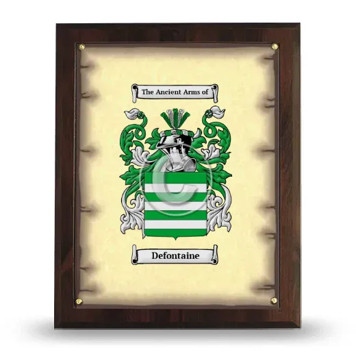 Defontaine Coat of Arms Plaque
