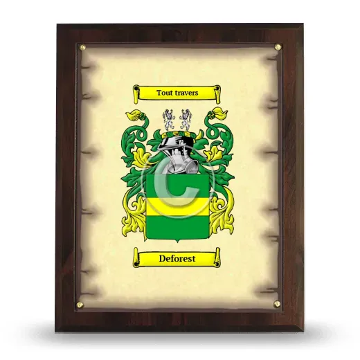 Deforest Coat of Arms Plaque