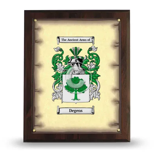 Degens Coat of Arms Plaque