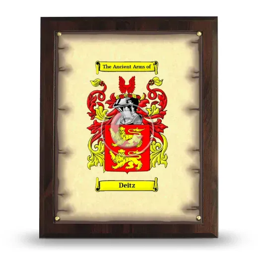 Deitz Coat of Arms Plaque