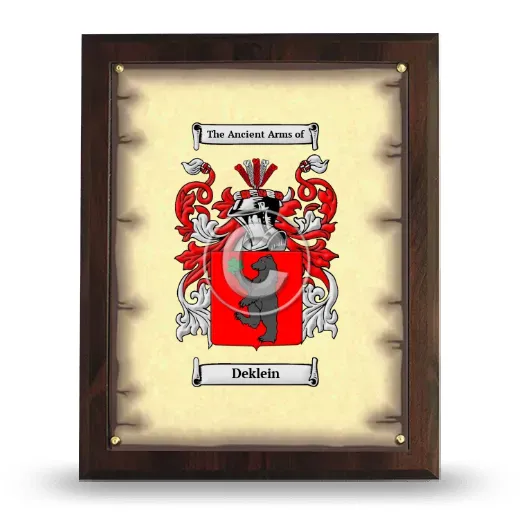 Deklein Coat of Arms Plaque