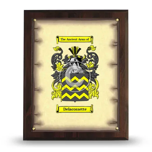 Delacossette Coat of Arms Plaque