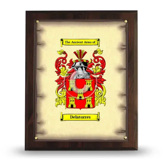Delatorres Coat of Arms Plaque