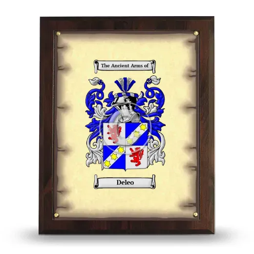 Deleo Coat of Arms Plaque