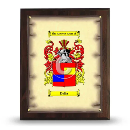 Delia Coat of Arms Plaque