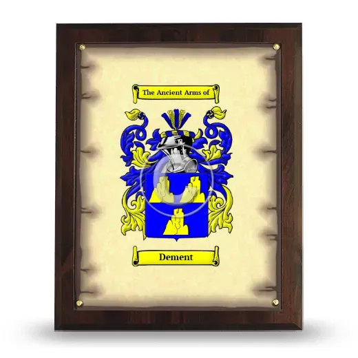 Dement Coat of Arms Plaque
