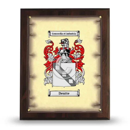 Dentte Coat of Arms Plaque