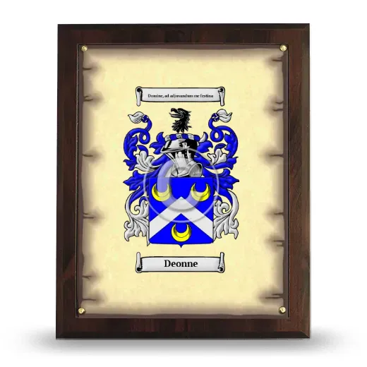 Deonne Coat of Arms Plaque