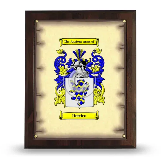 Derrico Coat of Arms Plaque