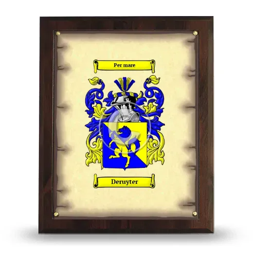 Deruyter Coat of Arms Plaque