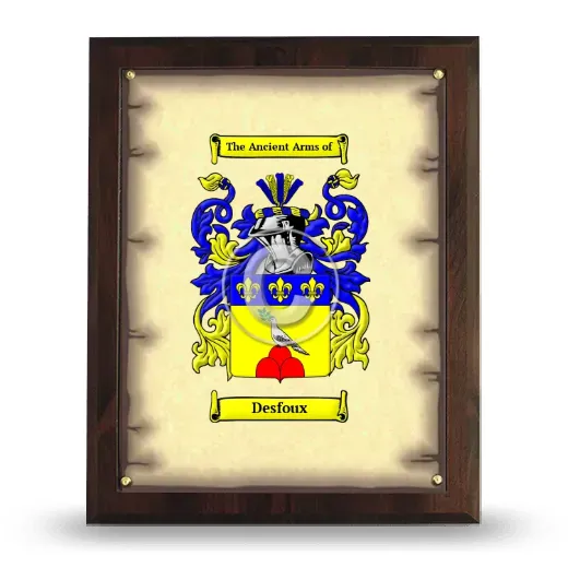 Desfoux Coat of Arms Plaque
