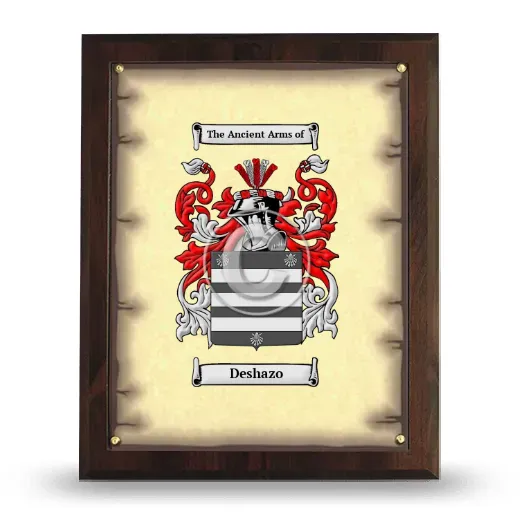 Deshazo Coat of Arms Plaque