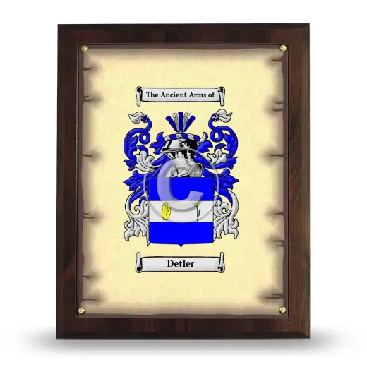 Detler Coat of Arms Plaque