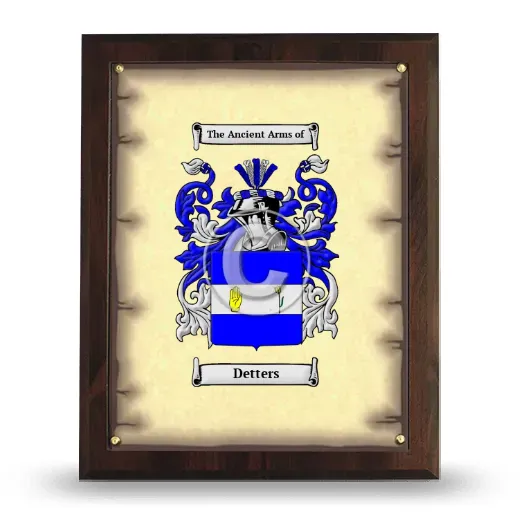 Detters Coat of Arms Plaque