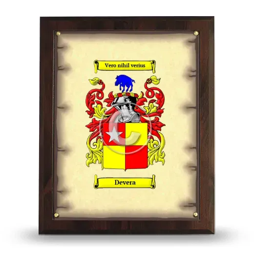 Devera Coat of Arms Plaque