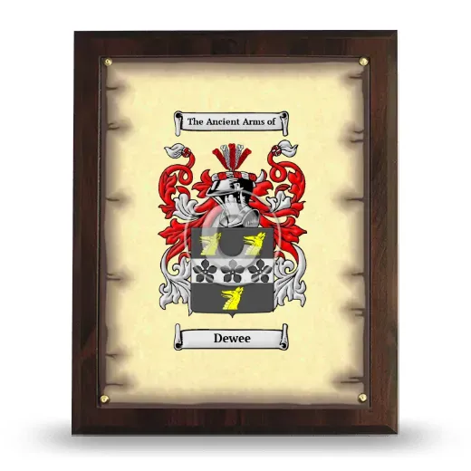 Dewee Coat of Arms Plaque