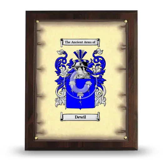 Dewil Coat of Arms Plaque