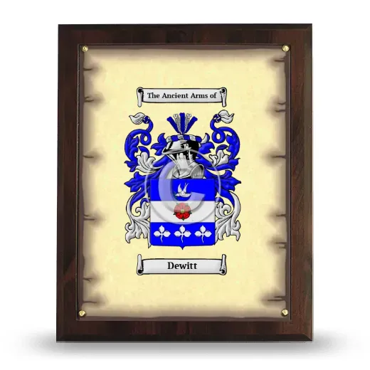 Dewitt Coat of Arms Plaque