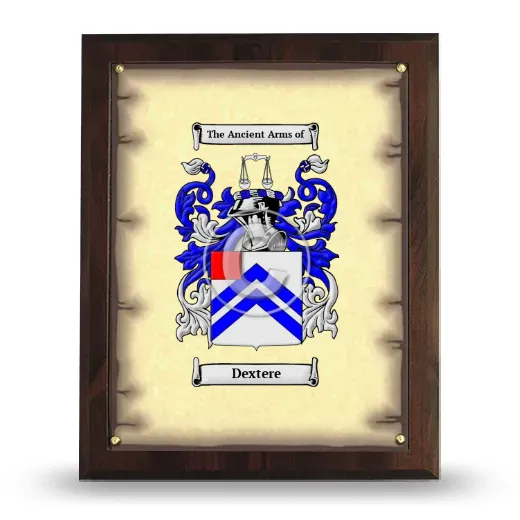 Dextere Coat of Arms Plaque