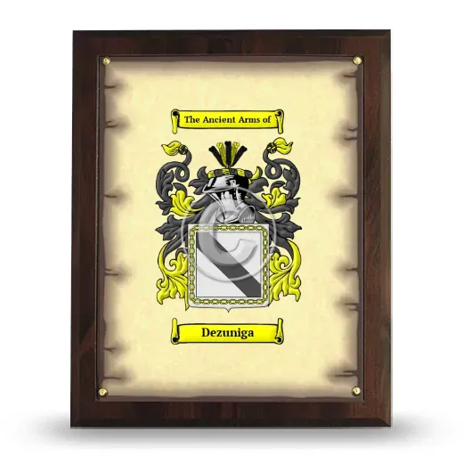 Dezuniga Coat of Arms Plaque