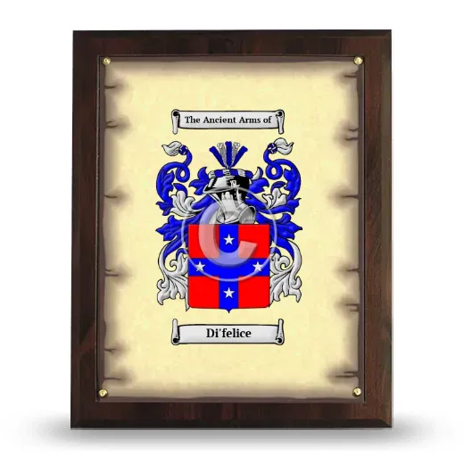 Di'felice Coat of Arms Plaque