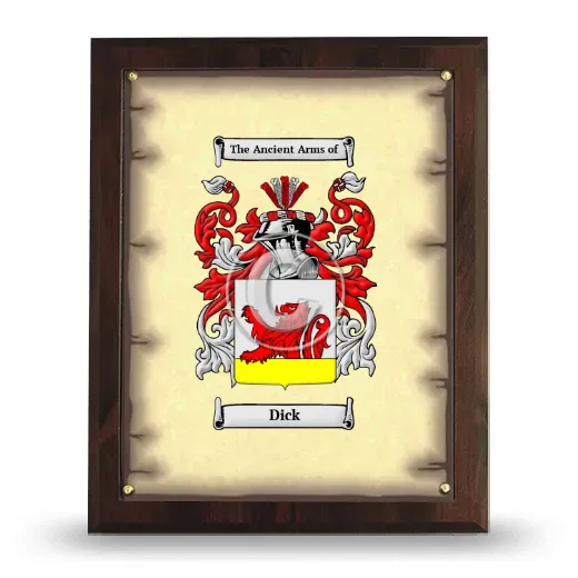 Dick Coat of Arms Plaque