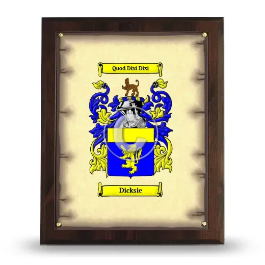 Dicksie Coat of Arms Plaque