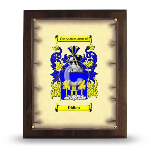 Didion Coat of Arms Plaque