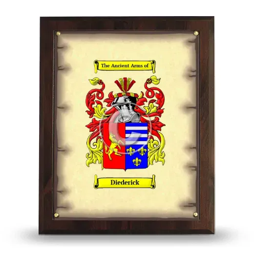 Diederick Coat of Arms Plaque