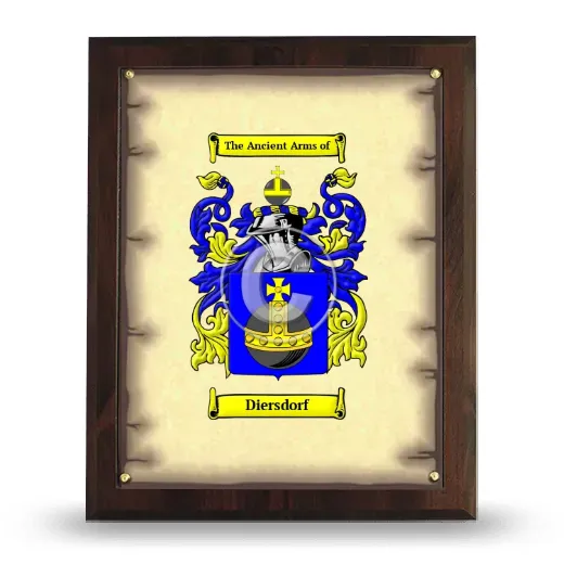 Diersdorf Coat of Arms Plaque