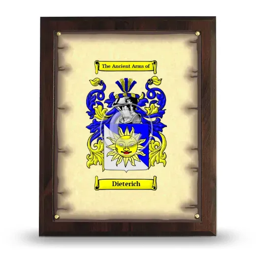 Dieterich Coat of Arms Plaque