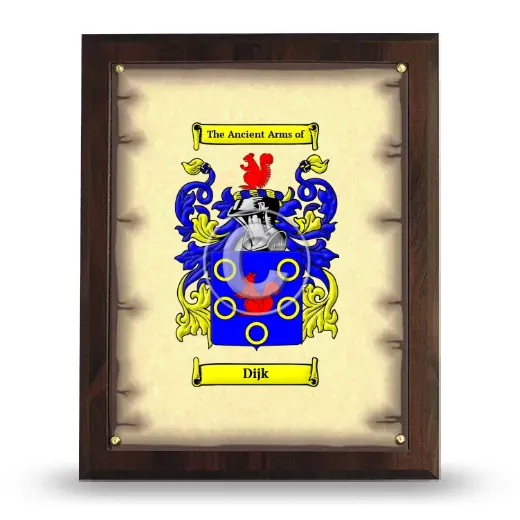 Dijk Coat of Arms Plaque