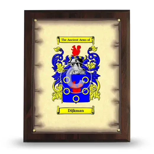 Dijkman Coat of Arms Plaque
