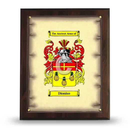 Dioniso Coat of Arms Plaque