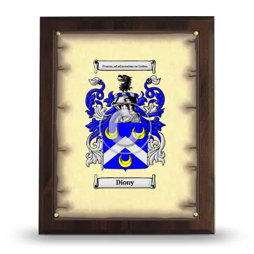 Diony Coat of Arms Plaque