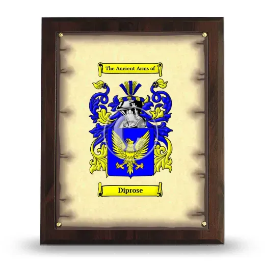 Diprose Coat of Arms Plaque