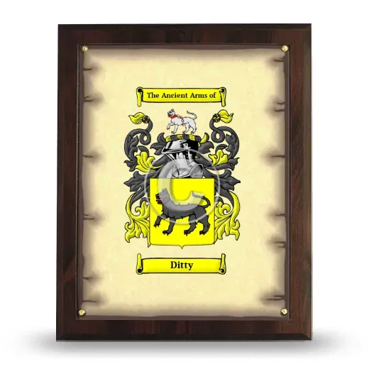Ditty Coat of Arms Plaque