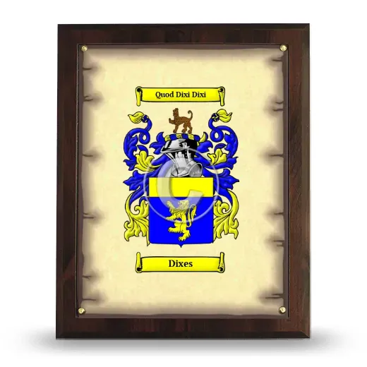 Dixes Coat of Arms Plaque