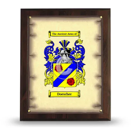 Doescher Coat of Arms Plaque