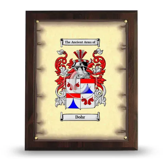 Dohr Coat of Arms Plaque