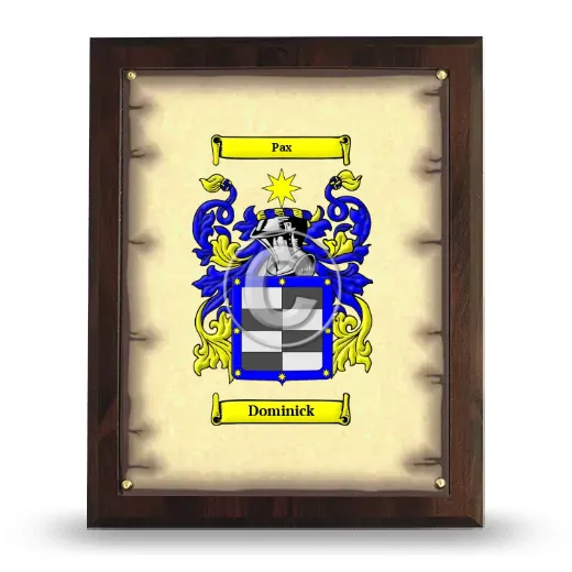 Dominick Coat of Arms Plaque