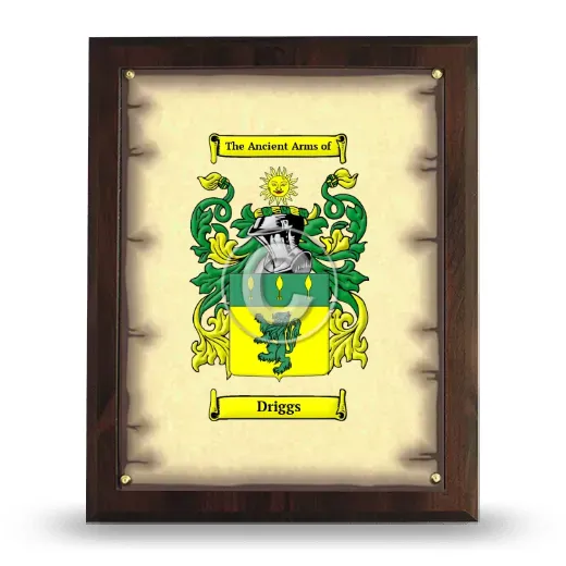 Driggs Coat of Arms Plaque