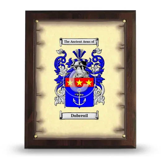 Dubreuil Coat of Arms Plaque