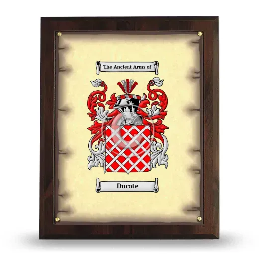 Ducote Coat of Arms Plaque
