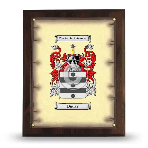 Duday Coat of Arms Plaque