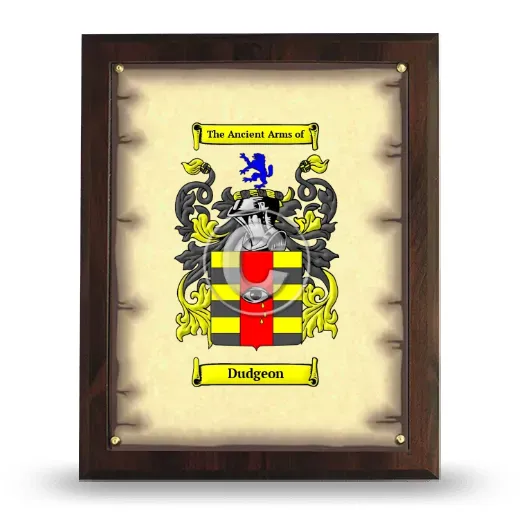 Dudgeon Coat of Arms Plaque